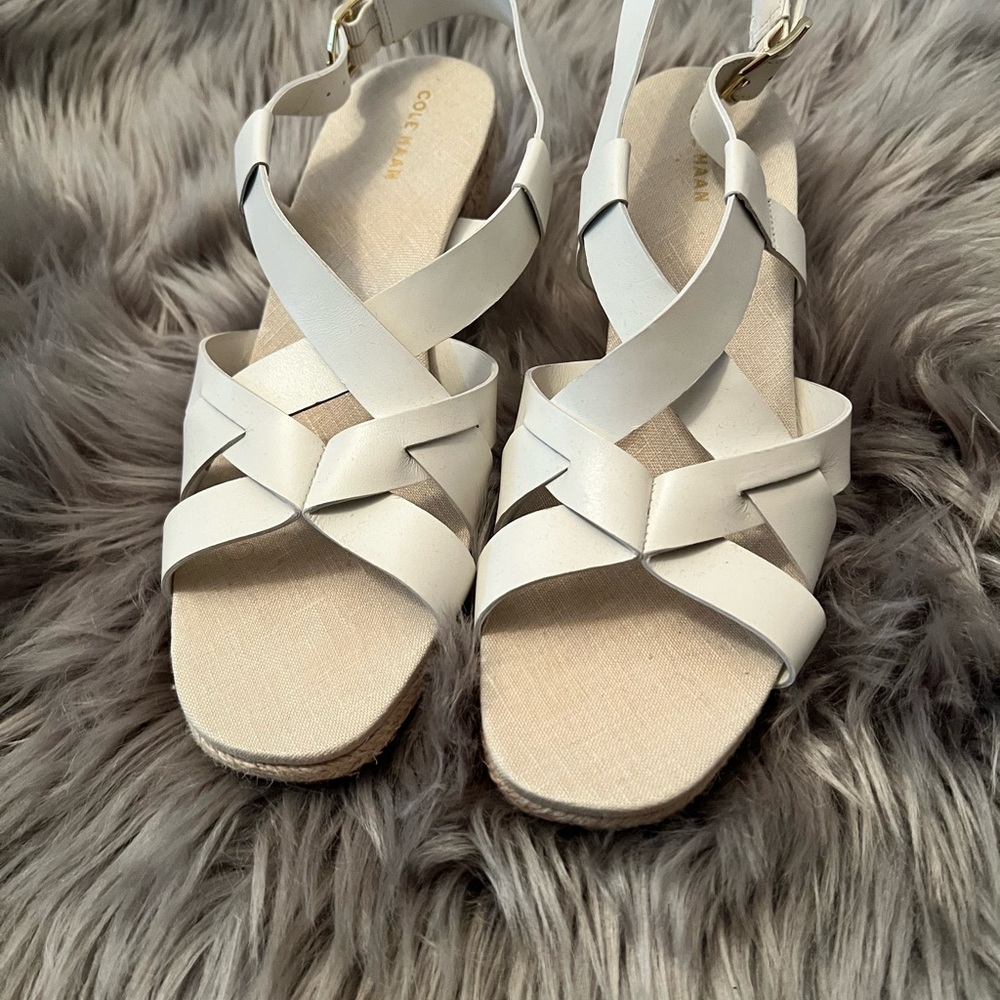 COLE HAAN Shayna Strappy Wedge Heel Sandals- US 9 Like New